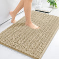 Arotive Luxury Chenille Bathroom Rug Mat, Extra Soft Thick Absorbent Shaggy Bath Rugs, Non-Slip Machine Wash Dry, Plush Bath Mats for Bathroom, Shower and Tub, 30x17, Beige