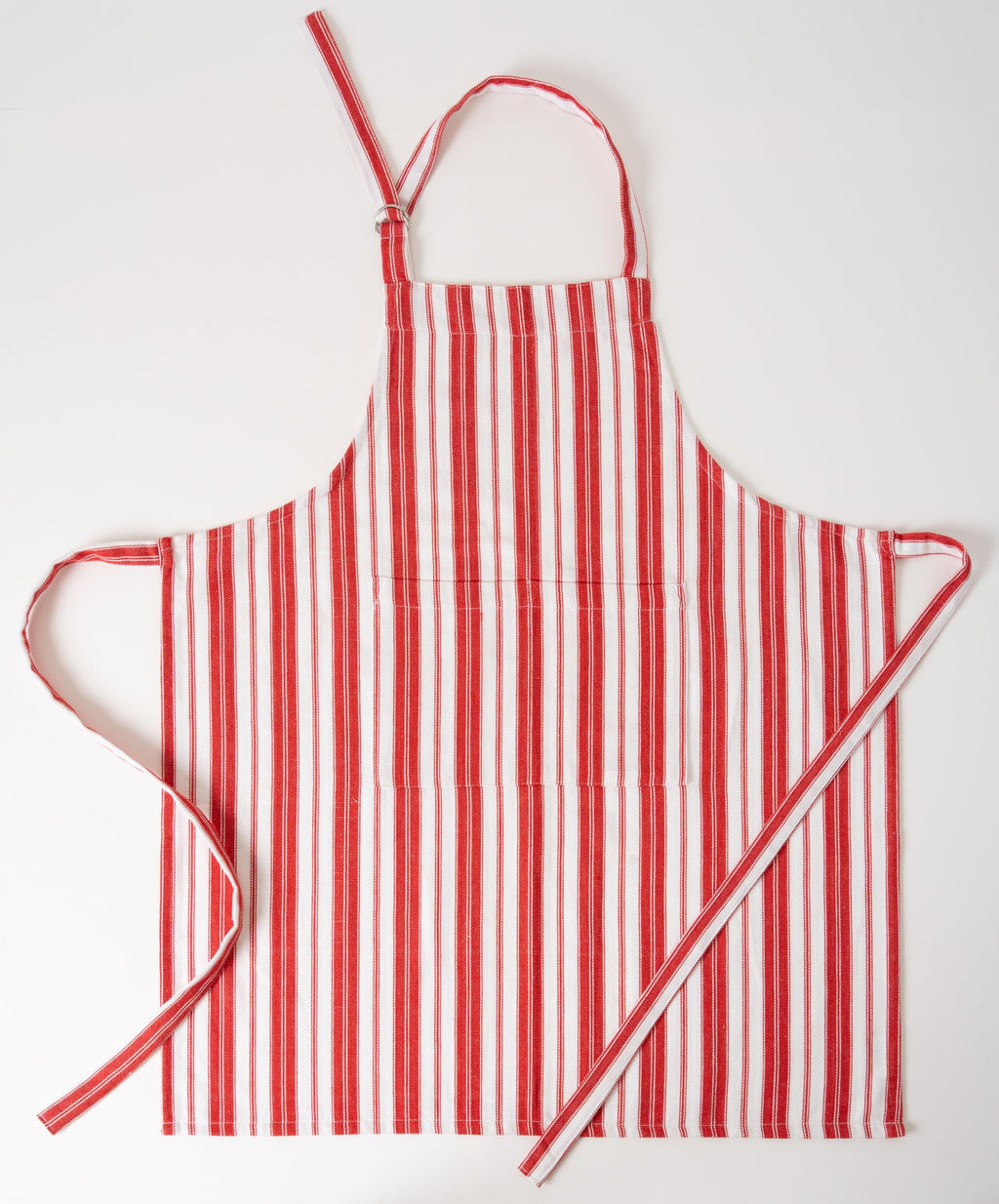1 Oven Mitt, 1 PotHolder & 1 Kitchen Apron Set - Durable Heat Resistant Gloves - Thick Mittens for Kitchen - Suitable for Cooking, Baking, Grilling – Men & Women – Bright Red Stripes - Casa De Lan