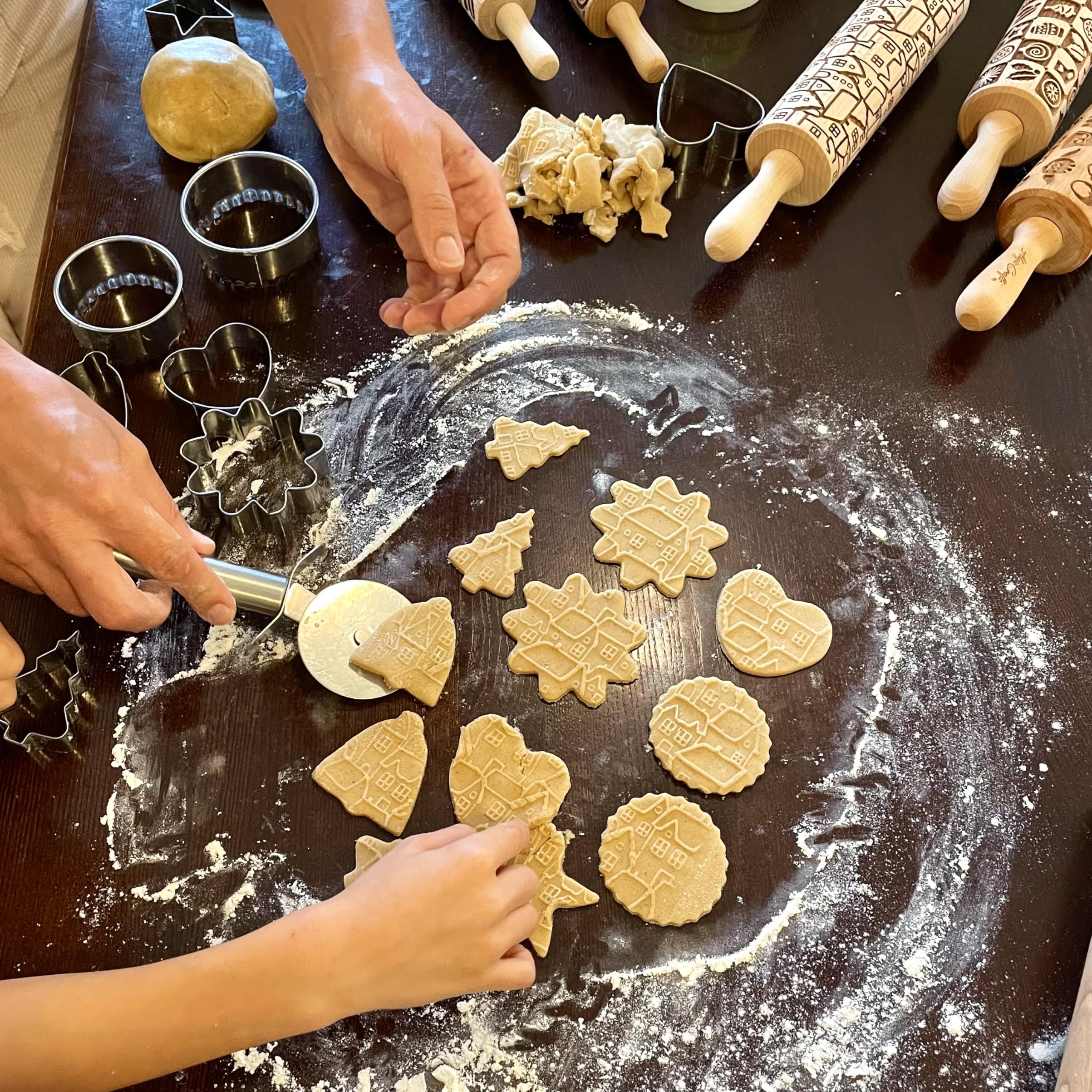SAKURA TREE Embossing Rolling Pin with Blooming Sakura Flowers Pattern. Dough and Clay Roller for Embossed Cookies Fondant Pottery. Cookie and Ceramic Stamp. Backing Gifts for Women by Algis Crafts