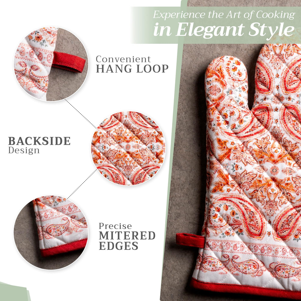 Maison d'Hermine Oven Gloves 100% Cotton Oven Mitt (7" x 13", Pack of 1)