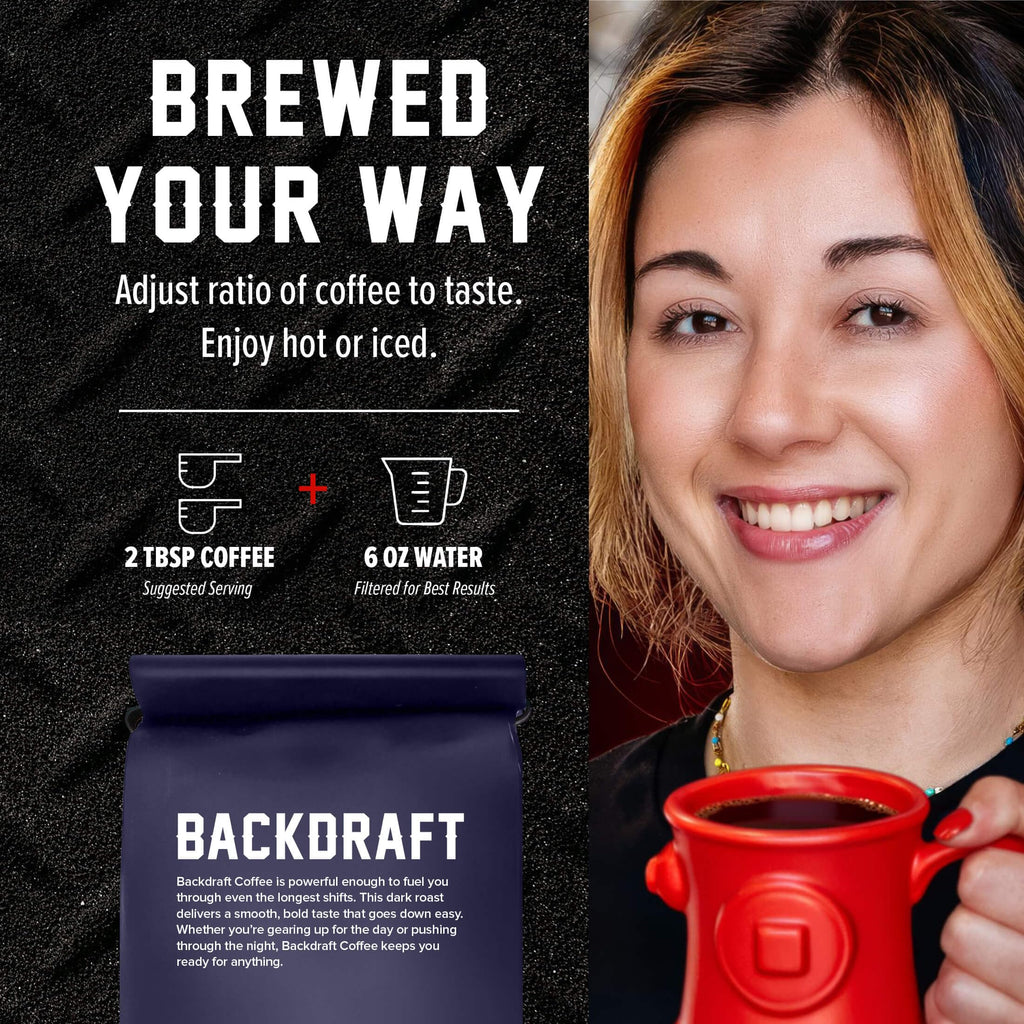 Fire Department Coffee Backdraft Espresso Whole Bean Coffee - 12 oz