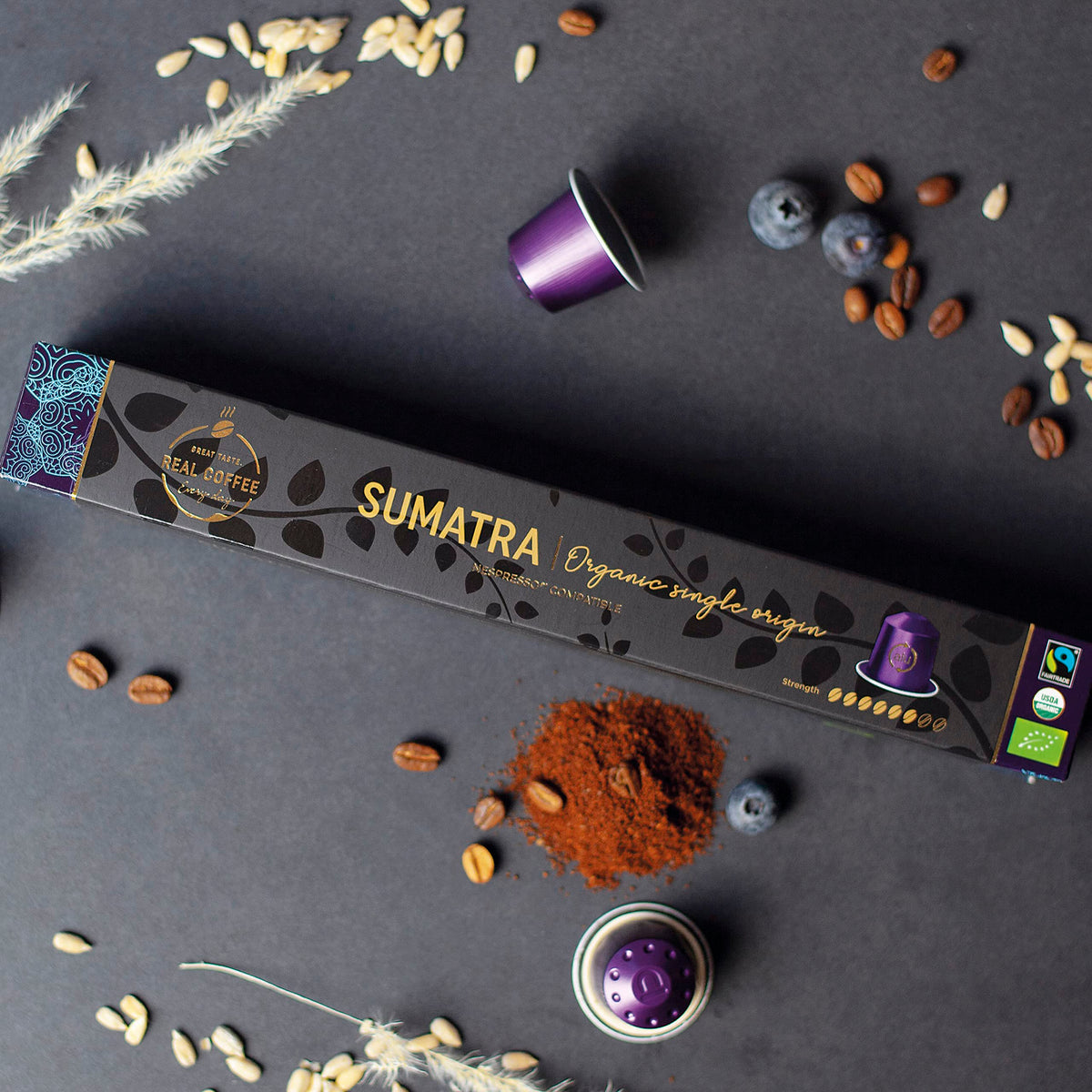 ‘Sumatra’ Organic Italian Espresso for Nespresso Original Line Machines | 100 Aluminum Capsules | Single-Origin Dark Roast | Fairtrade | Coffee Pods Compatible Only with Nespresso Original Machine