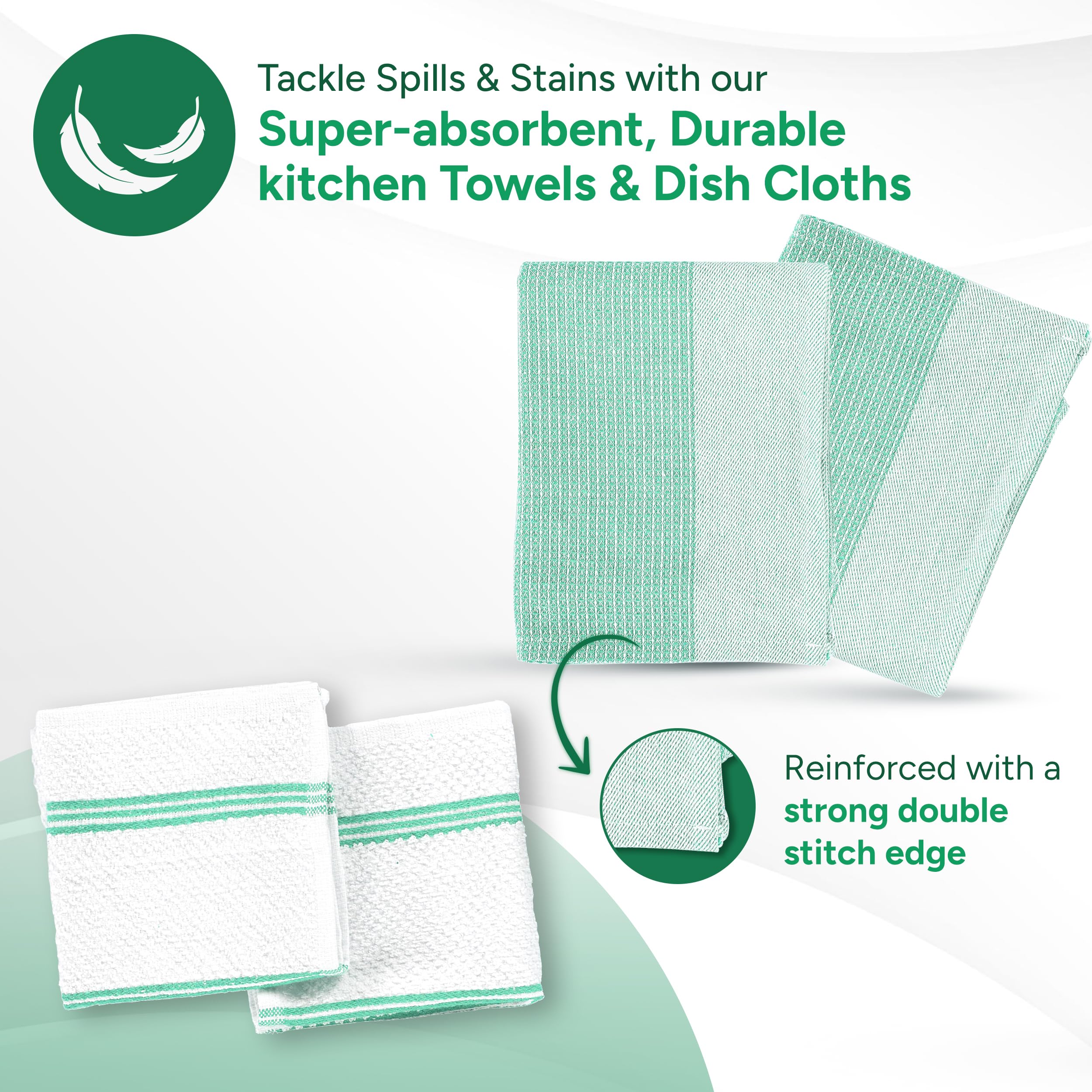 Casa Platino Potholders & Oven Mitts Heat Resistant, 8-Piece Mini Oven Mitt with Silicone Grip, Potholder for Kitchens, 2 Kitchen Towels & 2 Dish Cloths – Durable & Non-Slip – Sage