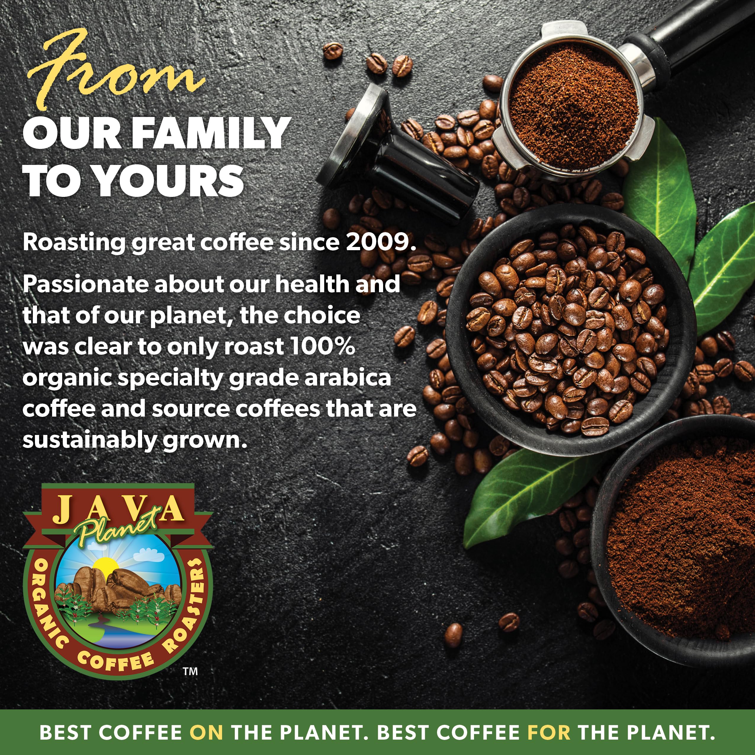 Java Planet Low Acid Organic Coffee, Peruvian Decaf, Medium Dark Roast 32oz