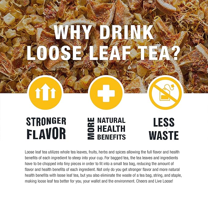 Tiesta Tea - Citrus Sunburst, Loose Leaf, Tropical Citrus Herbal Tea, Premium Blend, Non-Caffeinated Fruit Blend, Make Hot or Iced & Brews Up to 200 Cups, 16 Ounce Resealable Bulk Pouch