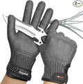 Schwer Ultimate Cut Resistant Gloves Beyond ANSI A9, Reinforced Stainless Steel Glove, Food Grade Mesh Metal Gloves for Butcher Meat Cutting, Oyster Shucking, Mandoline, Non-PFAS, PR1708 (L, 2 PCS)