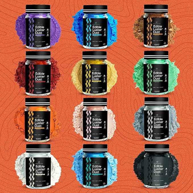 BeePoint Burgundy Edible Luster Dust 15g - Food Grade, Vibrant Color Shimmer Powdered Dust for Drinks, Cocktails, Cake Decorating, Baking, Chocolates, Candy, Sweets, & Cookies - Vegan & Gluten Free