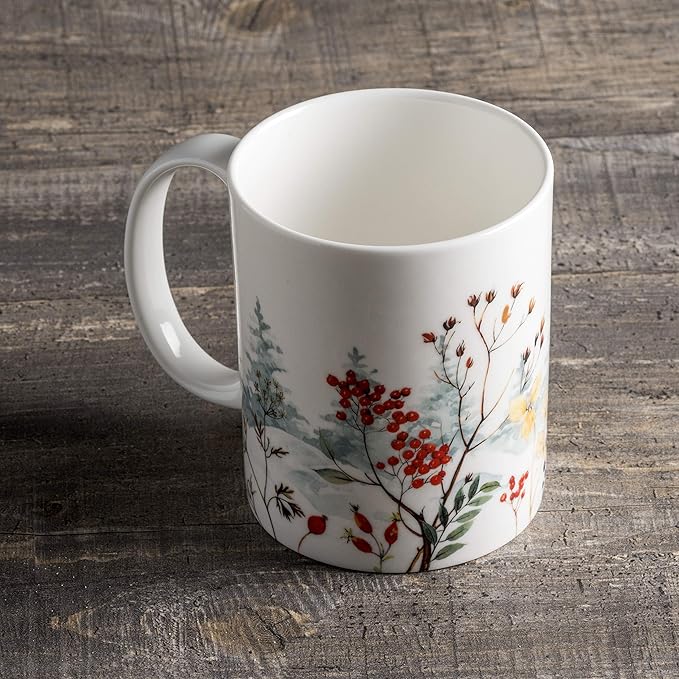 Maison d' Hermine Coffee Mug with Handles Fine Bone China Mugs Pack of One Tea Cups for Hot Beverages Cappuccino Latte Home Restaurant Office Perfect for Gift (Morzine - Chamonix, 15 Ounce)