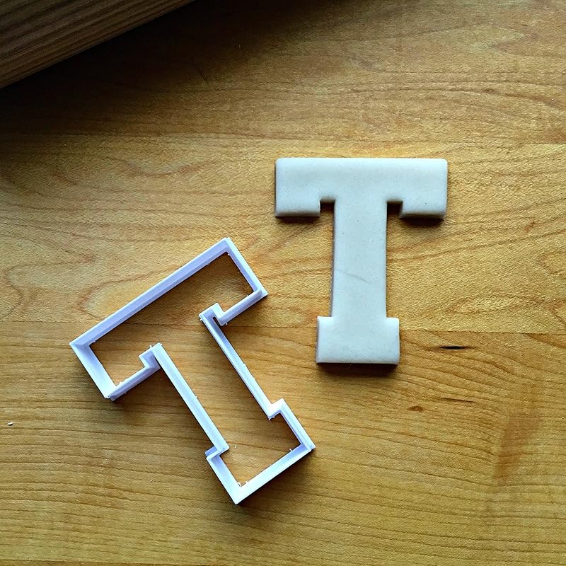 Sweet Prints Inc Varsity Letter T Cookie Cutter - Dishwasher Safe (X-Large: 6")