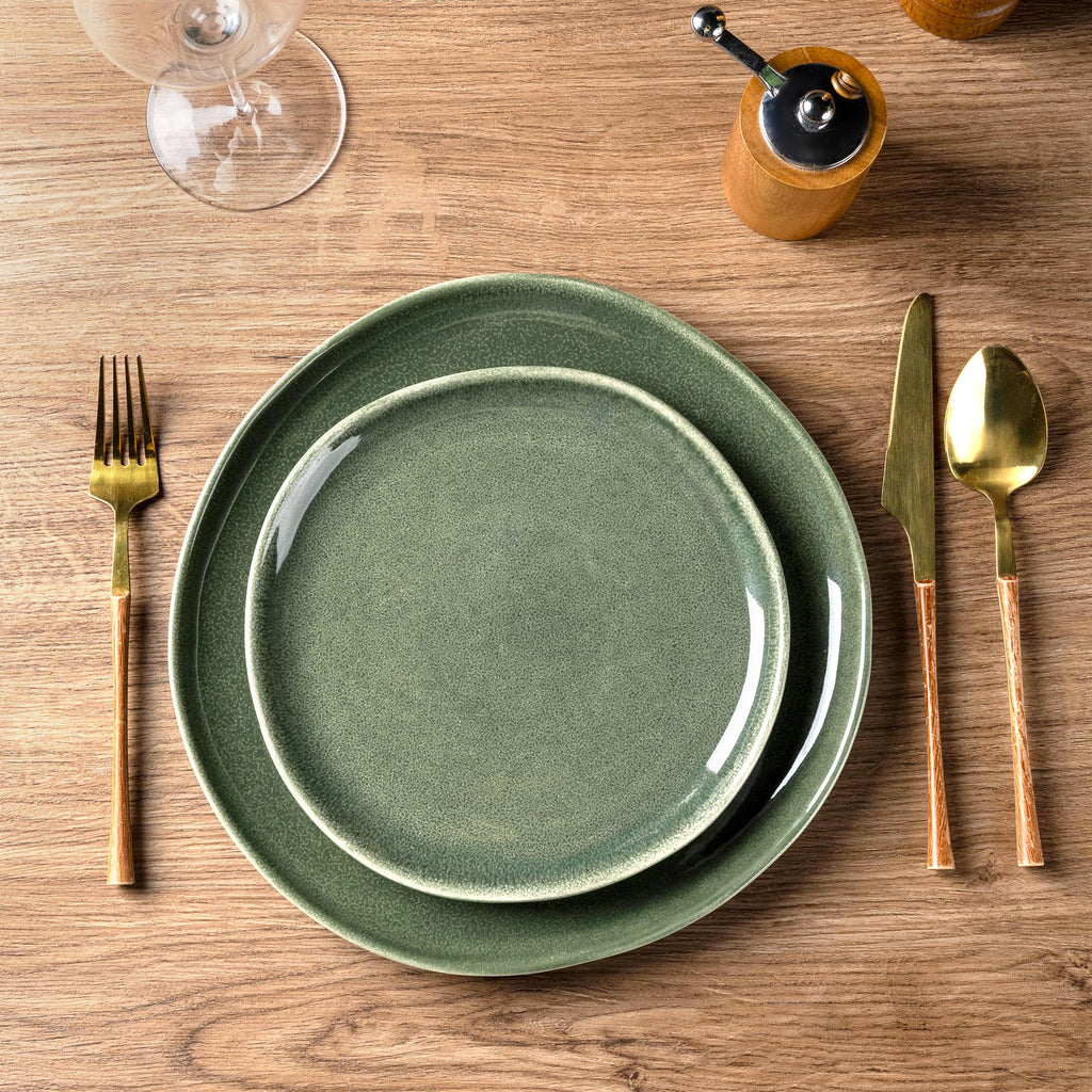 AmorArc Ceramic Dinner Plates Set of 6, 10.5 Inch Stoneware Plates Set