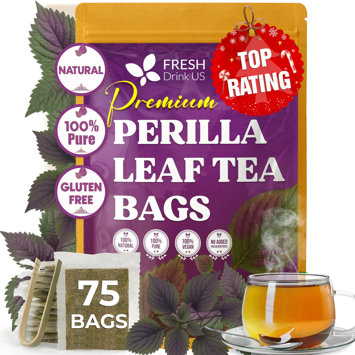 FreshDrinkUS, Premium Fennel Seed Tea, 75 Count, Pure, Caffeine Free