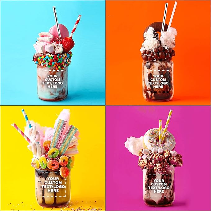 DISCOUNT PROMOS Custom Decorating Mason Jars 12 oz. Set of 100, Personalized Bulk Pack - Glass Jars for Overnight Oats, Candies, Fruits, Pickles, Spices, Beverages - Red