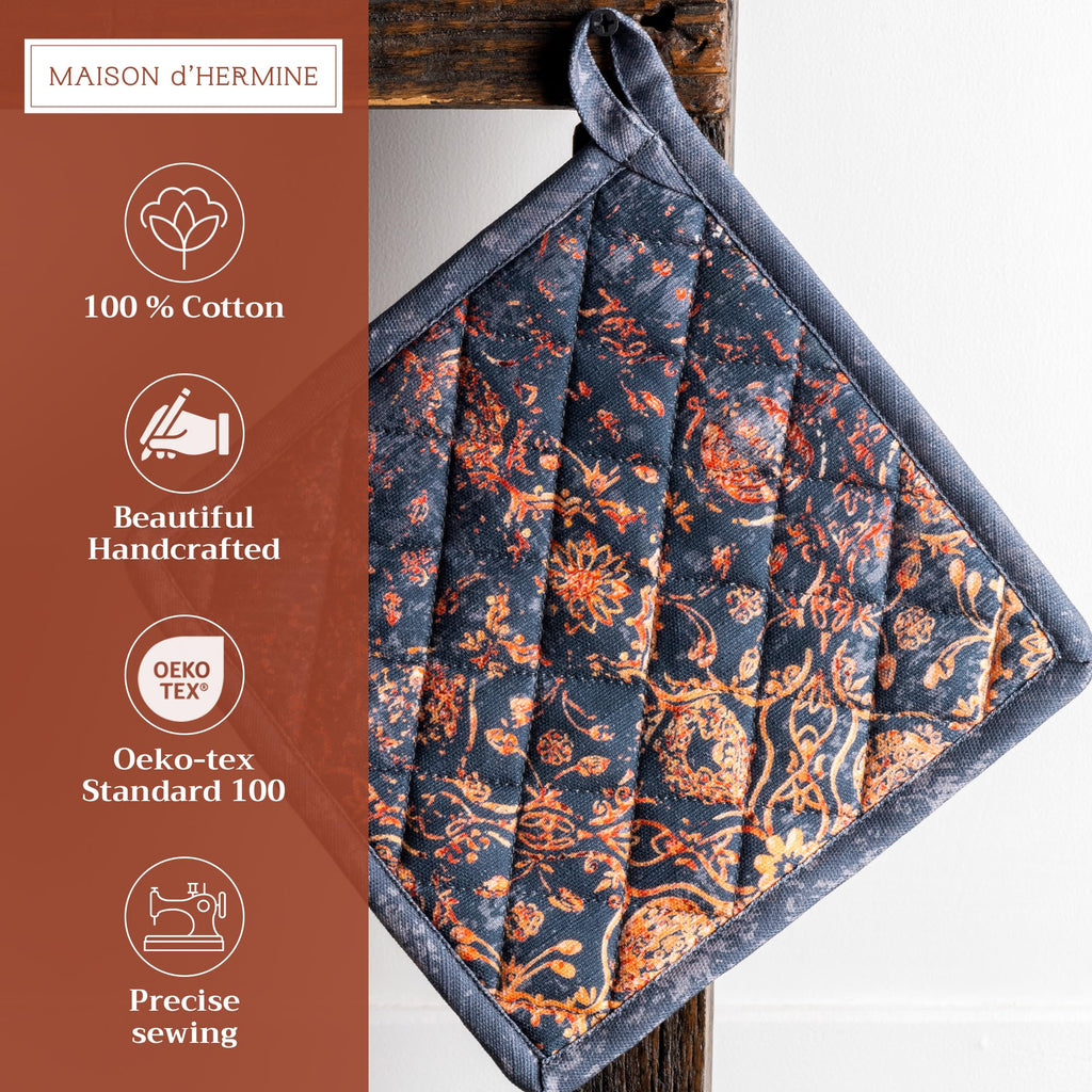 Maison d' Hermine Pot Holders 100% Cotton Potholders (8" x 8", Pack of 1)