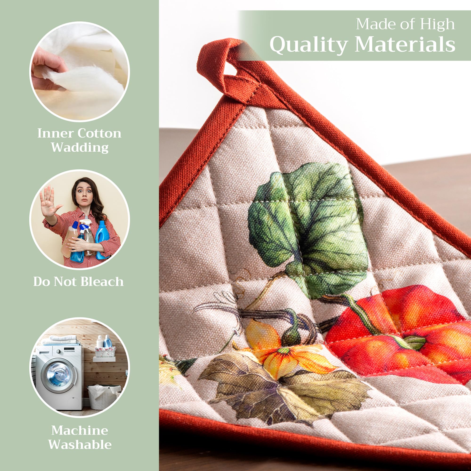 Maison d' Hermine Pot Holders 100% Cotton Potholders (8" x 8", Pack of 2)