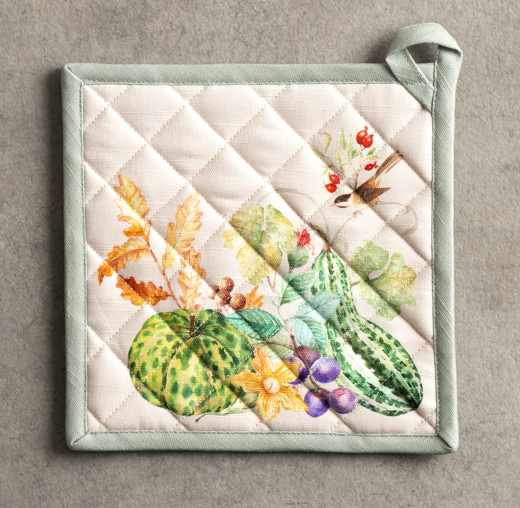Maison d' Hermine 100% Cotton Oven Mitt & Pot Holder Set (7.5"x13" & 8"x8")