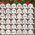 JULBEAR 36 Pieces Reusable Christmas Cake Stencils Templates Molds Tools for Christmas Holiday New Year Cookies Baking Painting Dessert Coffee Decoration