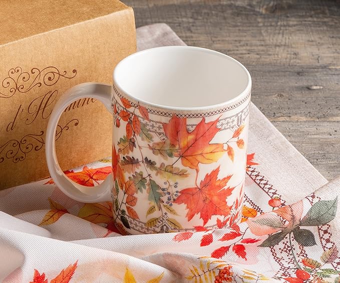 Maison d' Hermine Coffee Mug with Handles Fine Bone China Mugs Pack of Two Tea Cups for Hot Beverages Cappuccino Latte Home Restaurant Office Perfect for Gift (Amarante, 12 Ounce)
