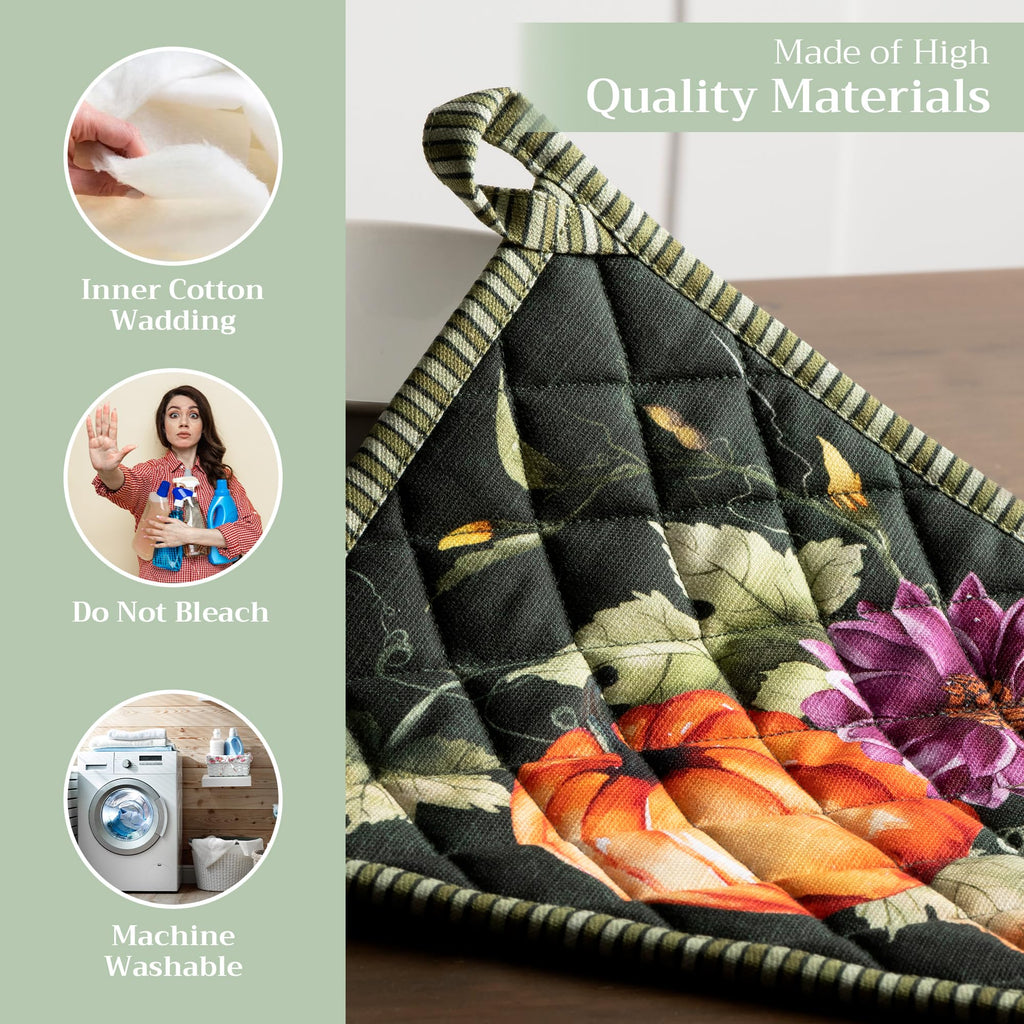 Maison d' Hermine Pot Holders 100% Cotton Potholders (8" x 8", Pack of 2)