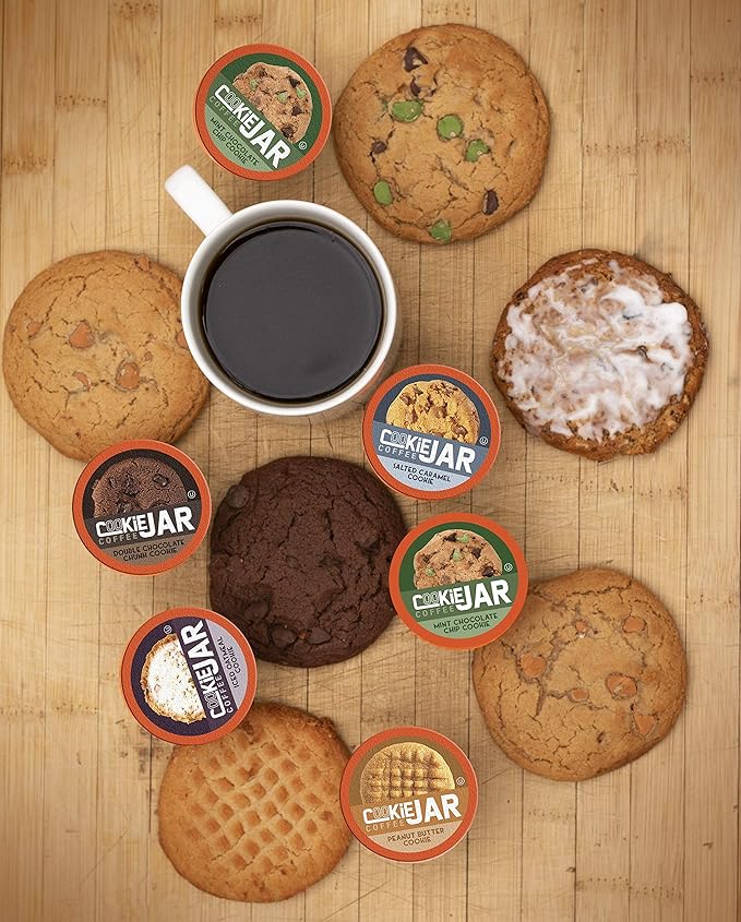 Cookie Jar Peanut Butter Flavored Coffee Pods for Keurig K Cup Brewers, 40 Count – Delicious Peanut Butter Flavor in Every Cup, Great for a Nutty Coffee Treat