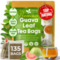 FreshDrinkUS, Premium 135 Guava Leaf Tea Bags, Handmade, 100% Natural and Pure. Guava Tea, Loose Leaf Herbal Tea. No Sugar/Caffeine/Gluten, Vegan.