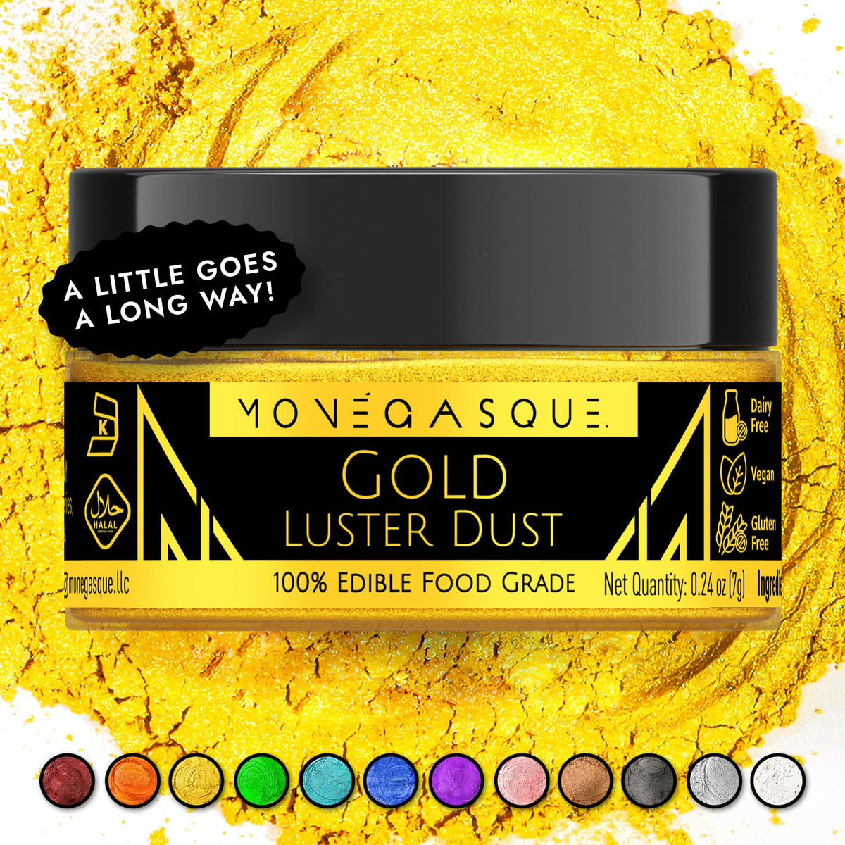MONÉGASQUE Lavender Edible Glitter for Drinks & Cakes, Drink Glitter, 10g