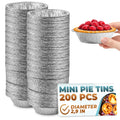 LEGLO Mini Pie Tins 3 Inch, 200 Pack Small Disposable Aluminum Foil Pans