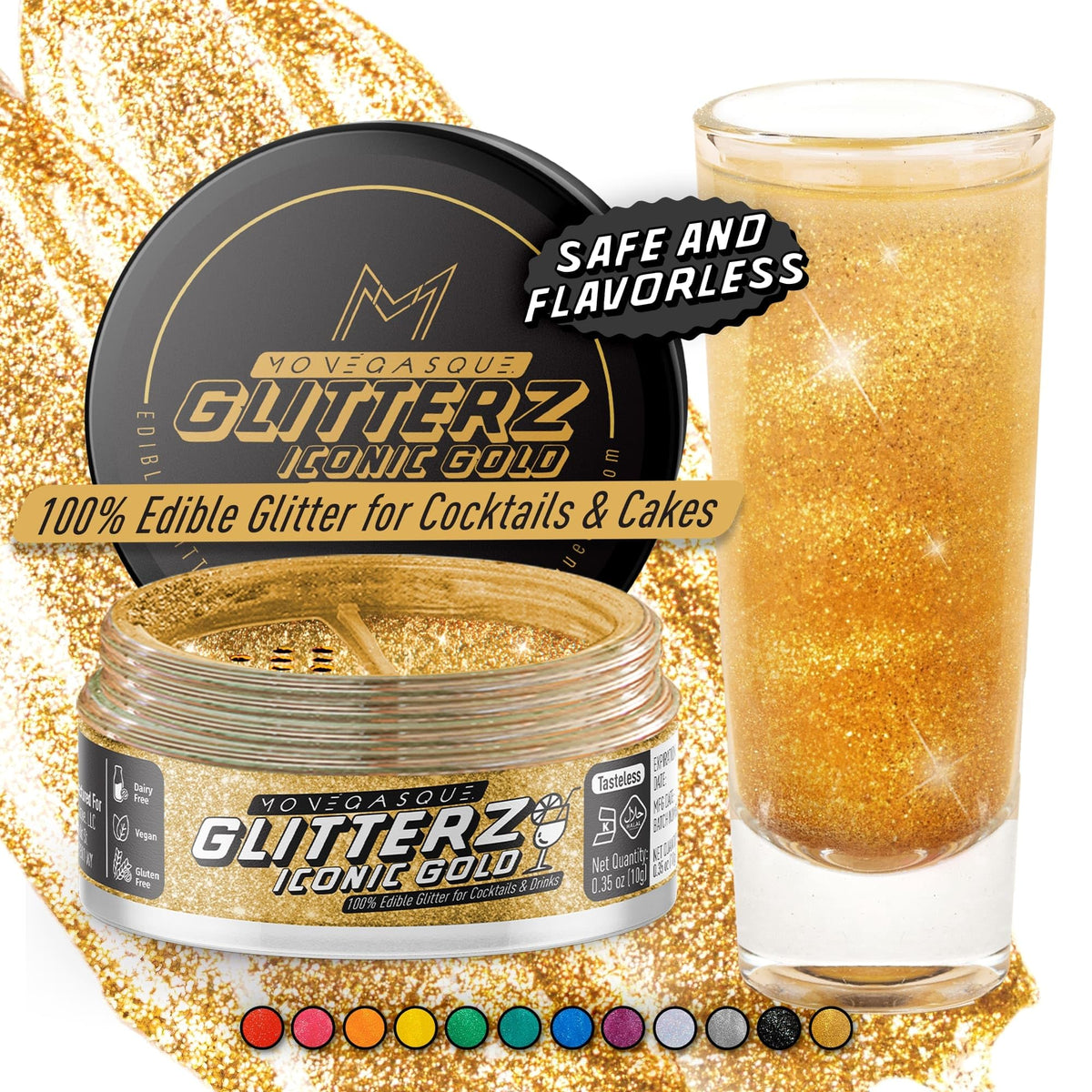 MONÉGASQUE Lavender Edible Glitter for Drinks & Cakes, Drink Glitter, 10g