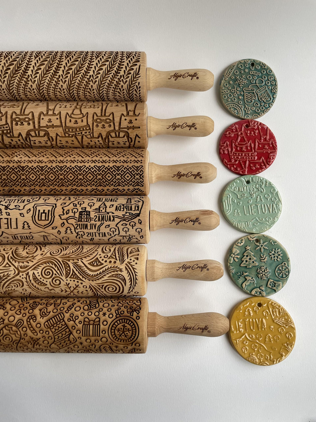 DRAGONFLY EMBOSSING ROLLING PIN WOODEN EMBOSSING ROLLING PIN with DRAGONFLY for EMBOSSED COOKIES GIFT for MOTHER FRIEND
