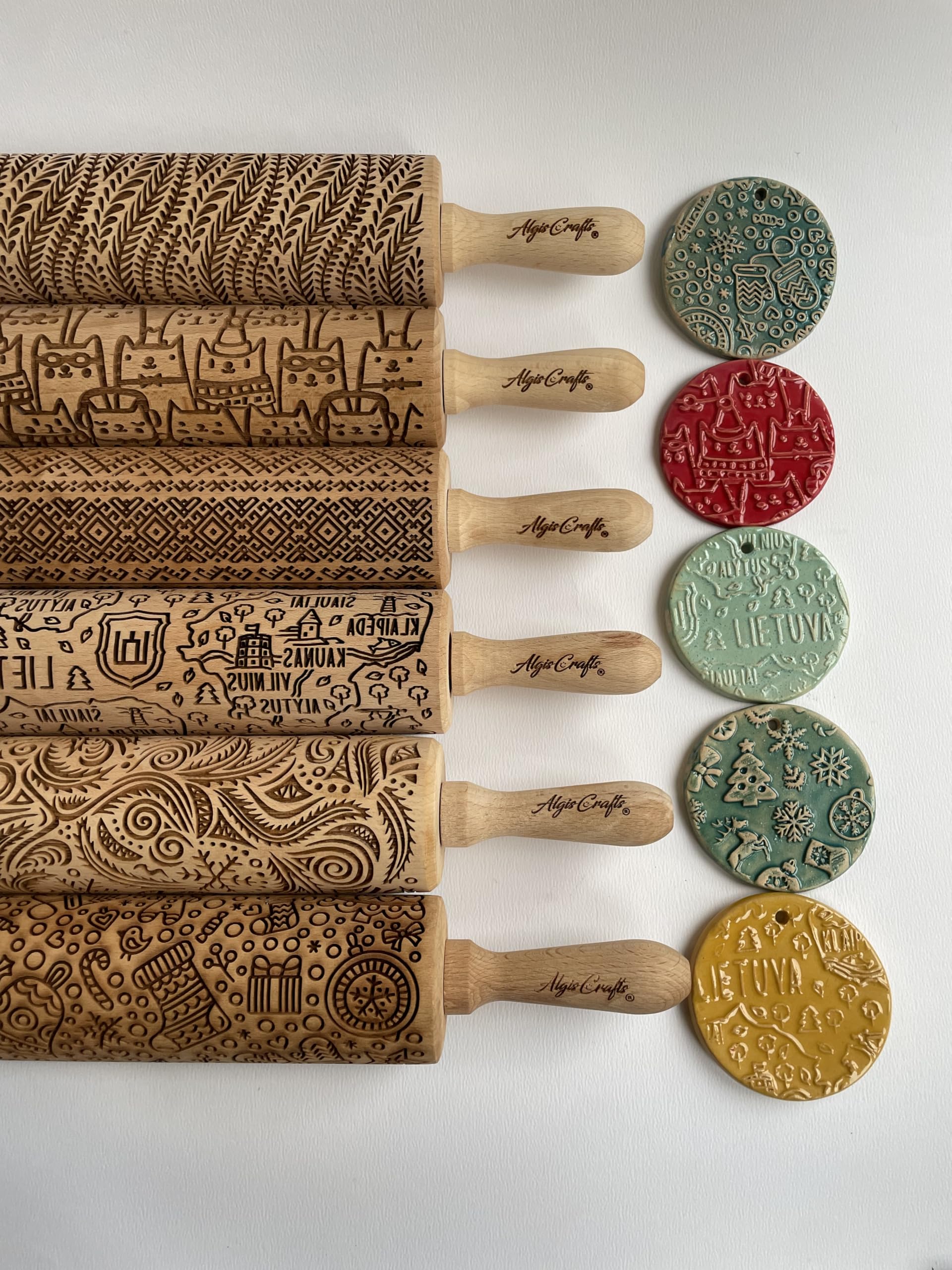 DRAGONFLY EMBOSSING ROLLING PIN WOODEN EMBOSSING ROLLING PIN with DRAGONFLY for EMBOSSED COOKIES GIFT for MOTHER FRIEND