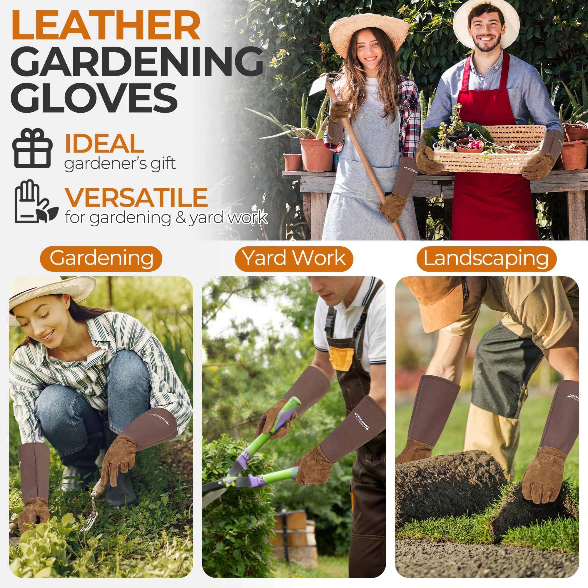 HANDLANDY Rose Pruning Gloves for Men Women, Thorn Proof Gardening Gloves