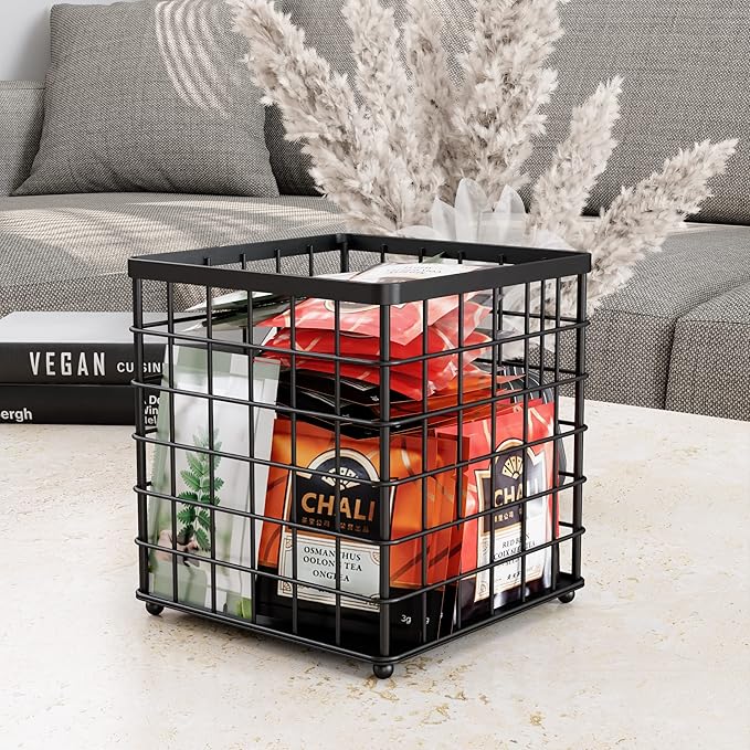 HORIAMIT Black Wire Coffee Pod Holder, K-Cup Organizer Countertop Basket