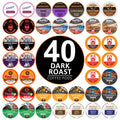 Perfect Samplers Dark Roast Coffee Pod Variety Pack - Pack for Keurig K Cups Coffee Makers, Bold 40 Count