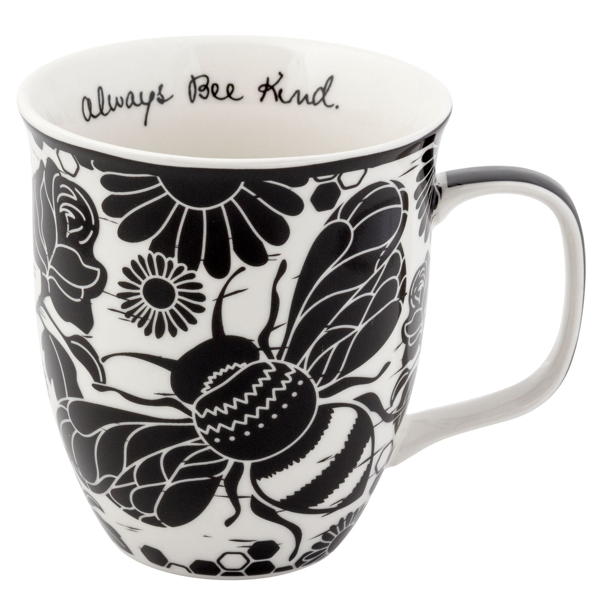 Karma Gifts 14 oz Black and White Boho Mug Flamingo - Cute Coffee and Tea Mug - Ceramic Coffee Mugs for Women and Men