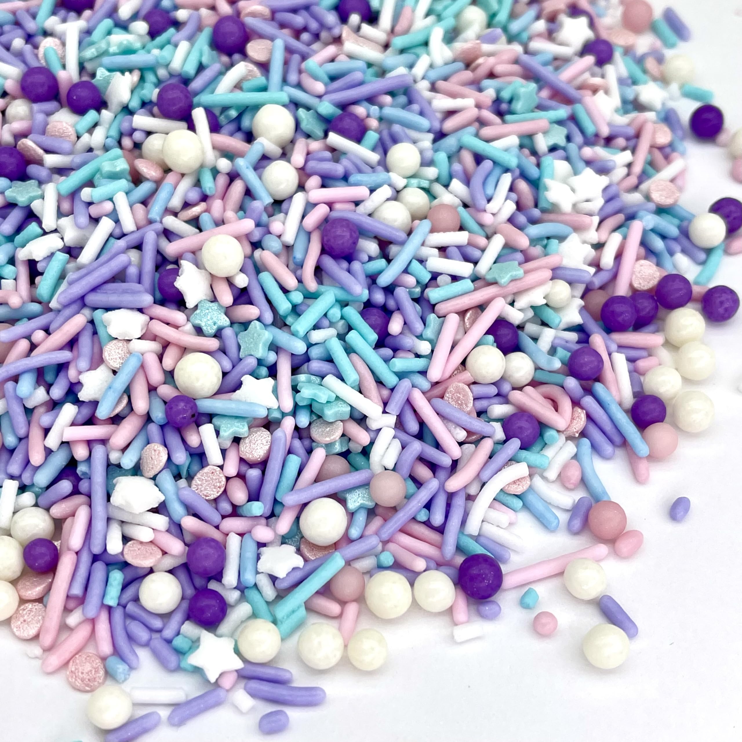 Manvscakes, pink sprinkles, valentines, cake sprinkles, gluten free, cookies, chocolate, fondant, princess topping, ice cream, edible, dessert decoration (Pink Blue)