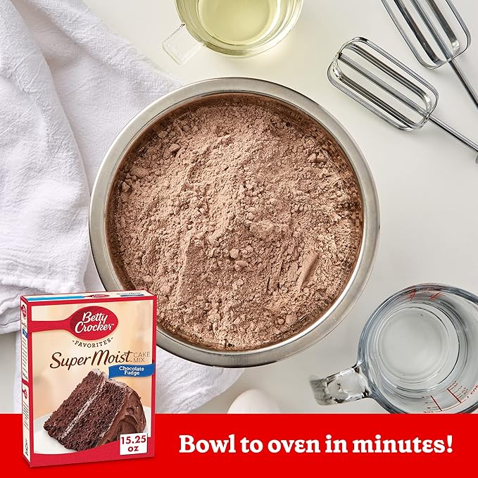 Betty Crocker Super Moist Chocolate Fudge Cake Mix, 15.25 oz. (Pack of 12)