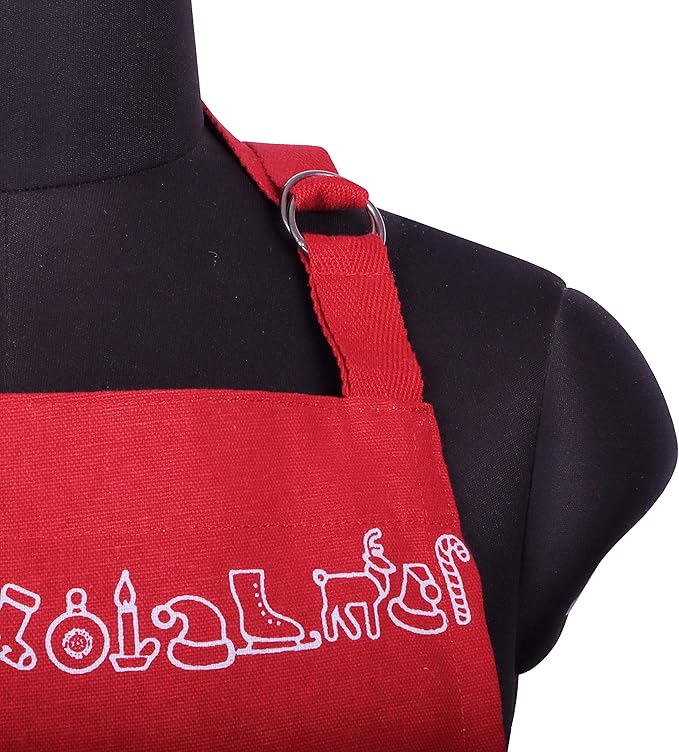 AMOUR INFINI Cotton Womens Apron for Kitchen Reusable and Washable Aprons with Pockets & Adjustable Strap Spring & Easter Apron (27.5 x 33 Inches)