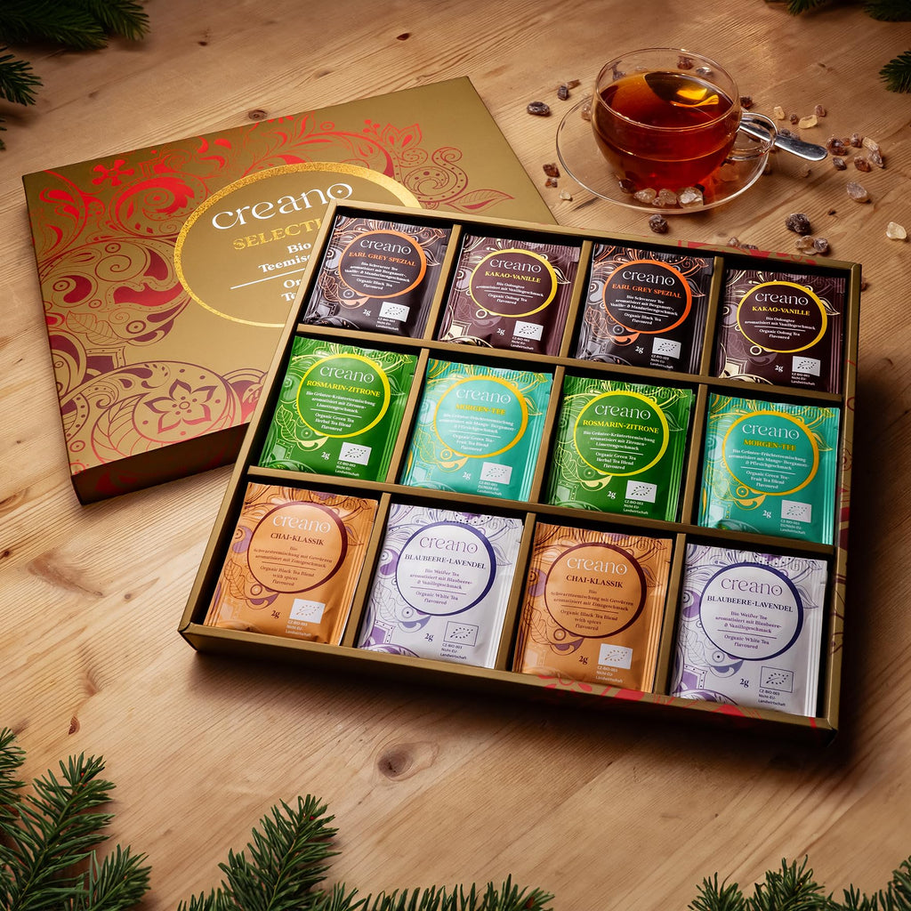 Creano Organic Tea Gift Set – 48 Organic Tea Bags in 6 Dreamy Varieties – 96 g*