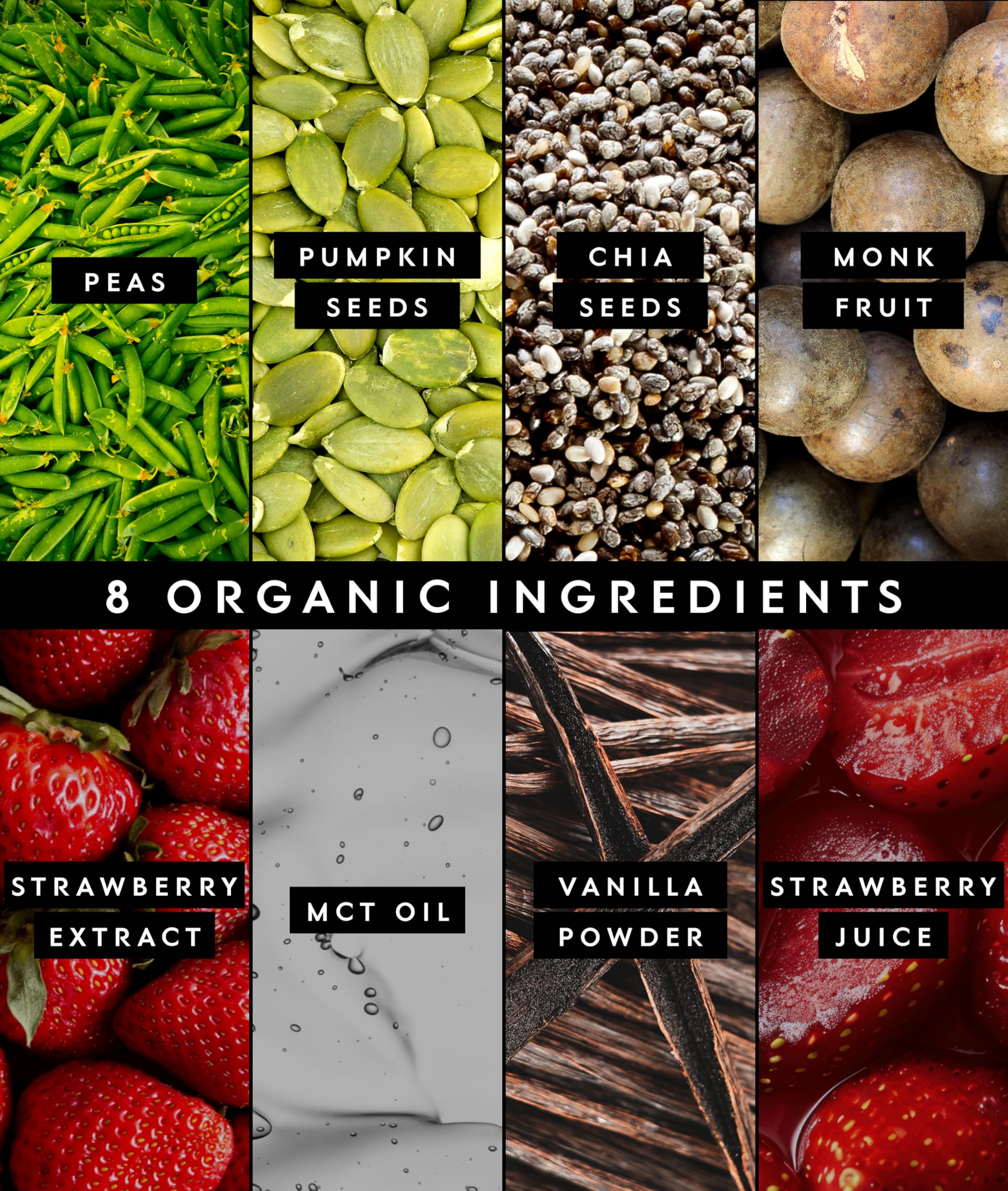 Truvani Organic Plant Based Protein Powder | Strawberry | 10 Servings
