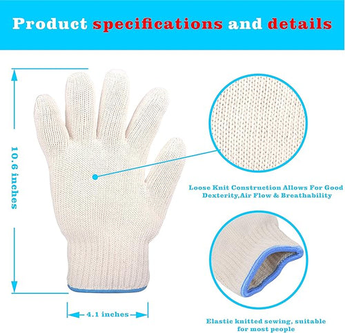 1 Pair Heat Resistant Gloves, 932°F Oven Gloves, Cut-Resistant Grill Gloves