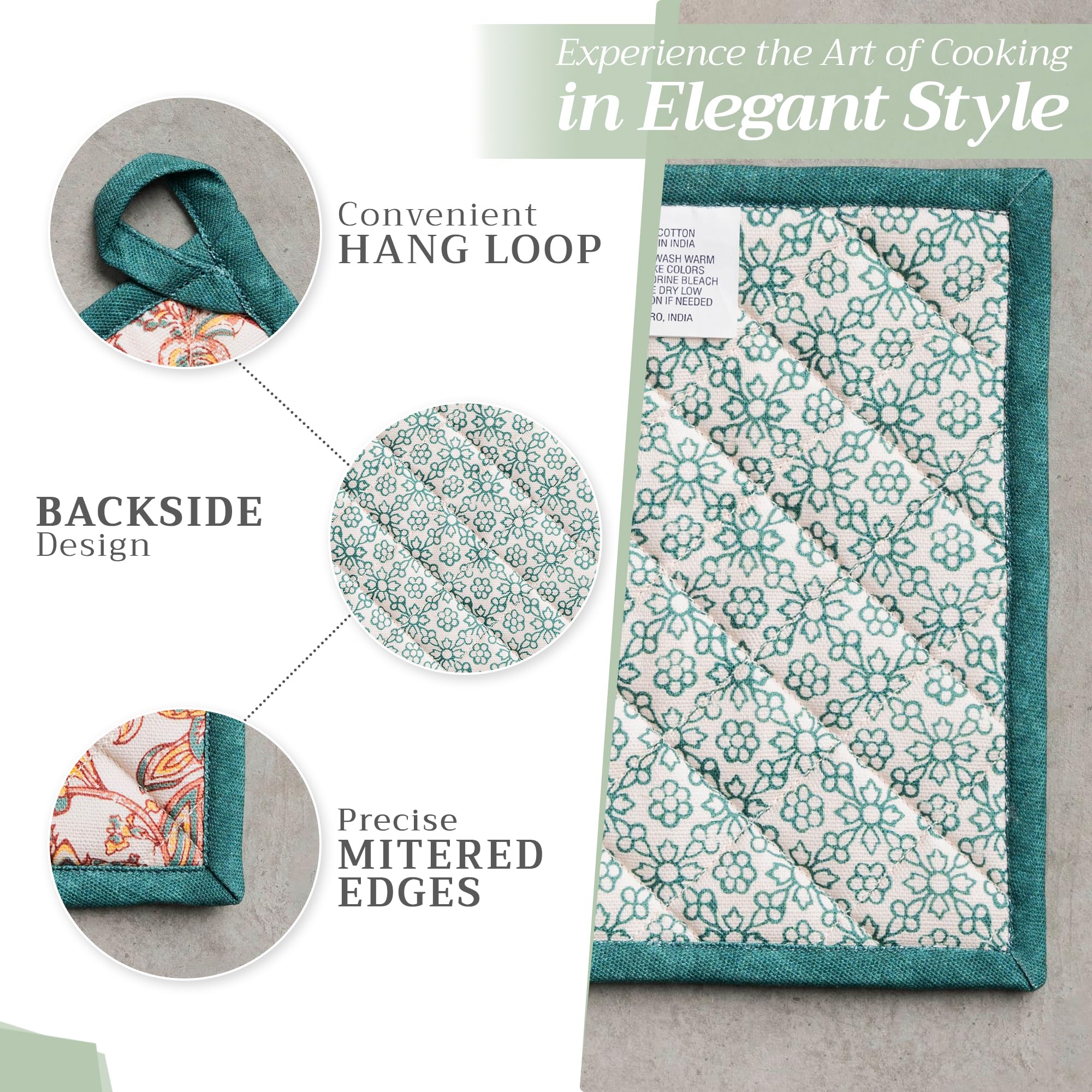 Maison d' Hermine Pot Holders 100% Cotton Potholders (8" x 8", Pack of 1)