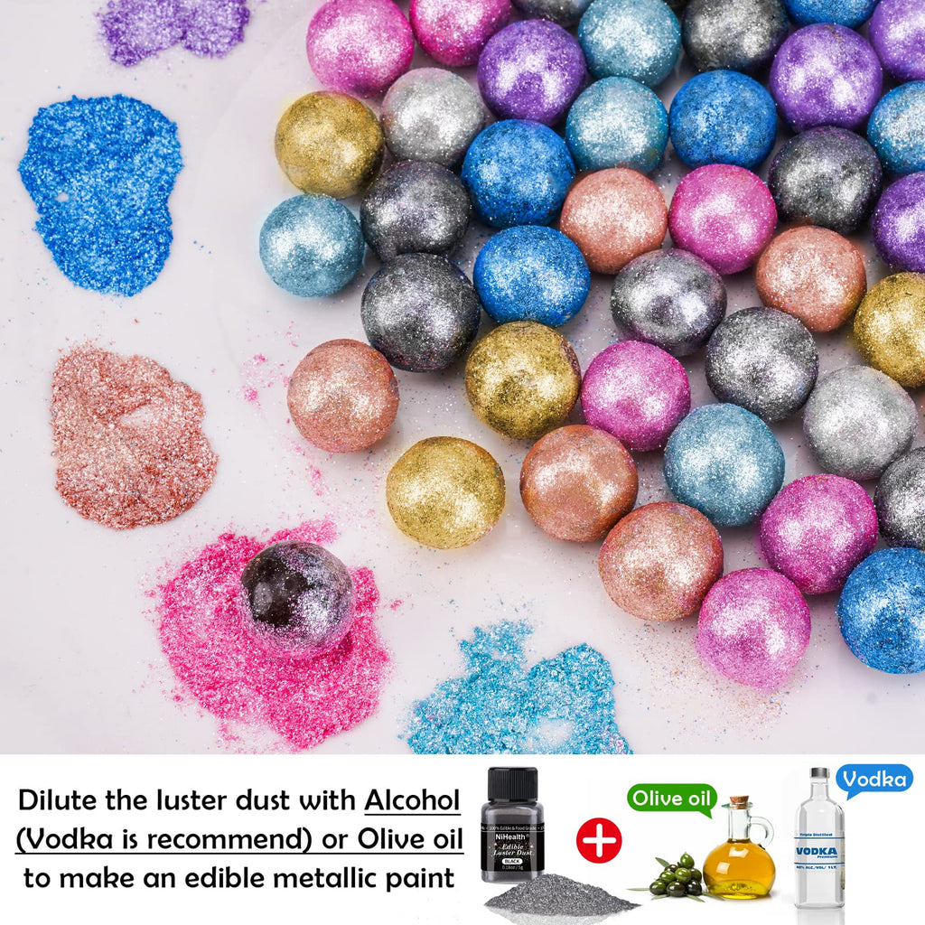 NiHome Edible Food-Grade Glitter Powder Glimmer Luster Dust for Drinks, 10g