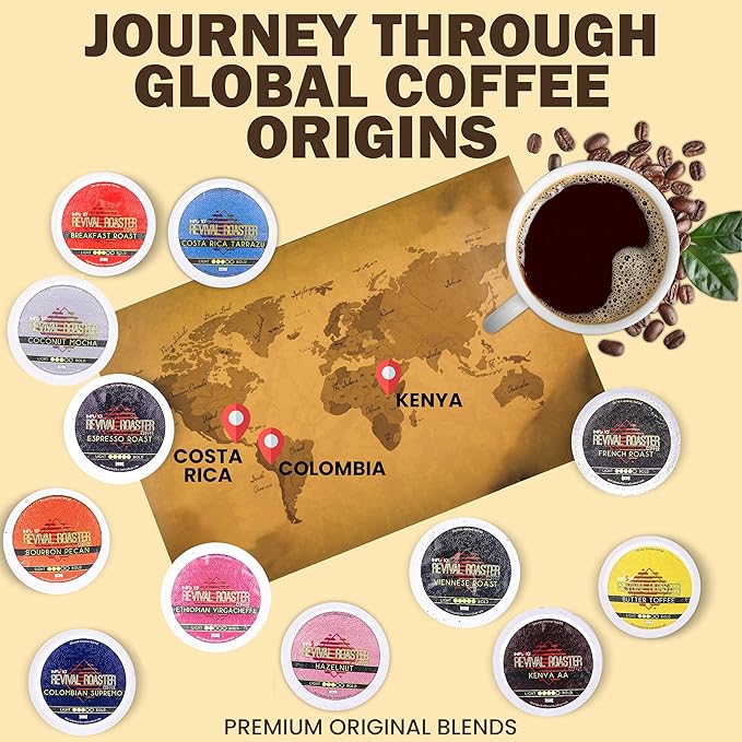 InfuSio Coffee Pods – Revival Roaster Collection - 96 Count, Single Serve Coffee Pods for Keurig K Cup® Brewers, Compatible with Keurig 2.0 Brewers Costa Rica Tarrazu (Medium Roast Coffee)