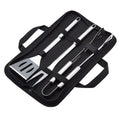 4-Piece Stainless Steel BBQ Grilling Tool Set with Carry Bag, Rust-Resistant, Dishwasher Safe