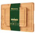 Homaxy Organic Bamboo Cutting Boards Set for Kitchen Set of 2