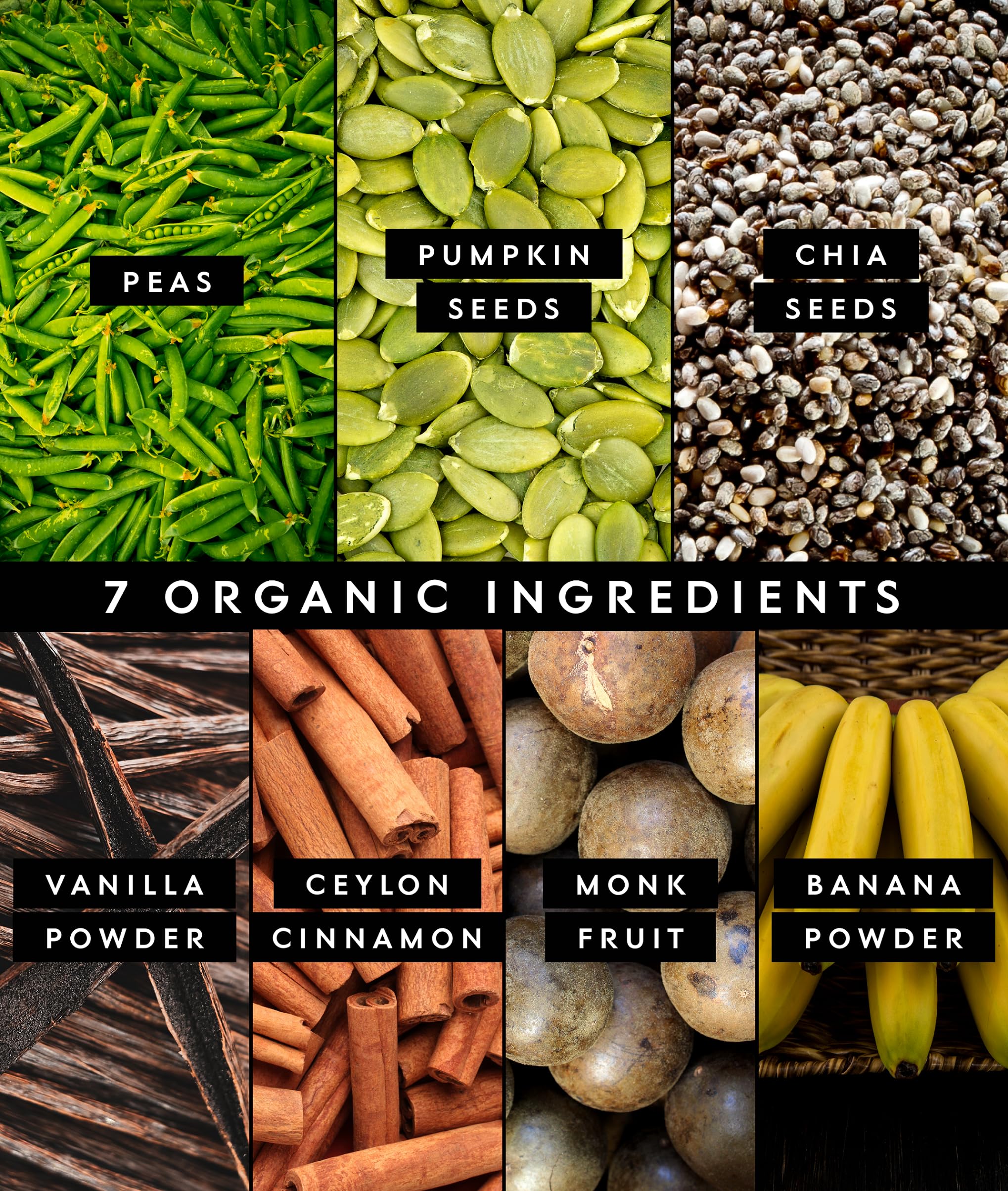 Truvani Organic Plant Based Protein Powder | Banana Cinnamon | 10 Servings