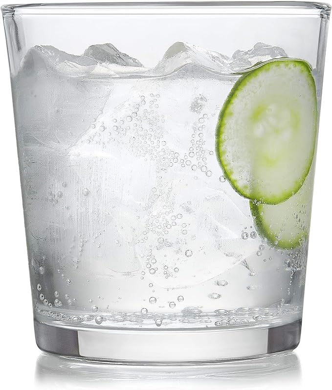 Libbey Preston Tumbler and Rocks Glasses Set, All Purpose Everyday Drinking Glasses Set of 16, Dishwasher Safe Kitchen Glassware Set