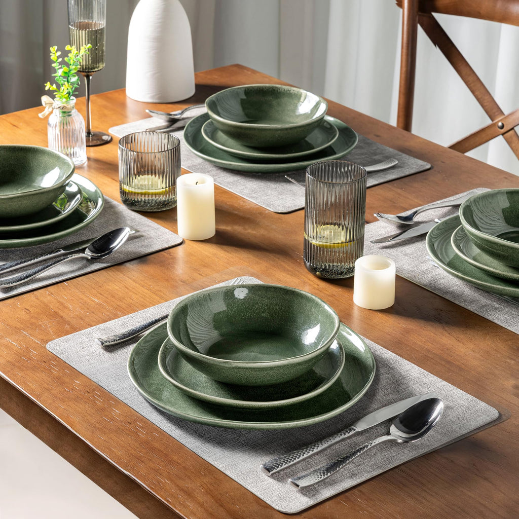 AmorArc Ceramic Dinner Plates Set of 6, 10.5 Inch Stoneware Plates Set