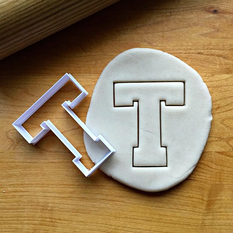 Sweet Prints Inc Varsity Letter T Cookie Cutter - Dishwasher Safe (X-Large: 6")