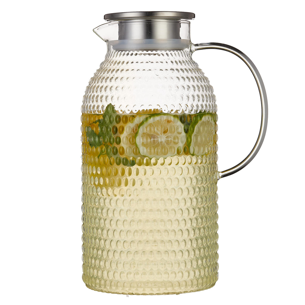 Karafu 100 Oz Borosilicate Glass Pitcher with Lid, Hot Cold Water Tea Jug