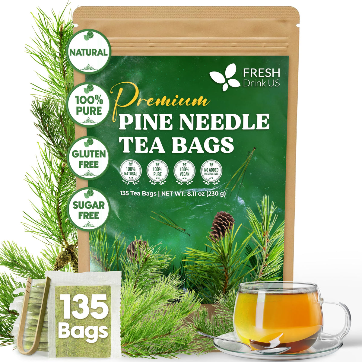 FreshDrinkUS, Premium 135 Bags Parsley Leaf Tea, 100% Natural & Pure.